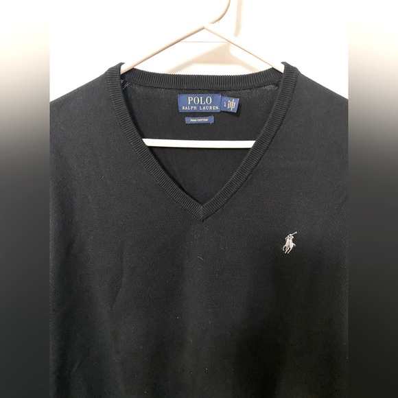 Polo by Ralph Lauren Black V-Neck Sweater - Picture 2 of 8